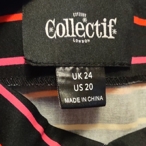 Collectif Colorful Striped Women's Top Sz 20 - Picture 2 of 5